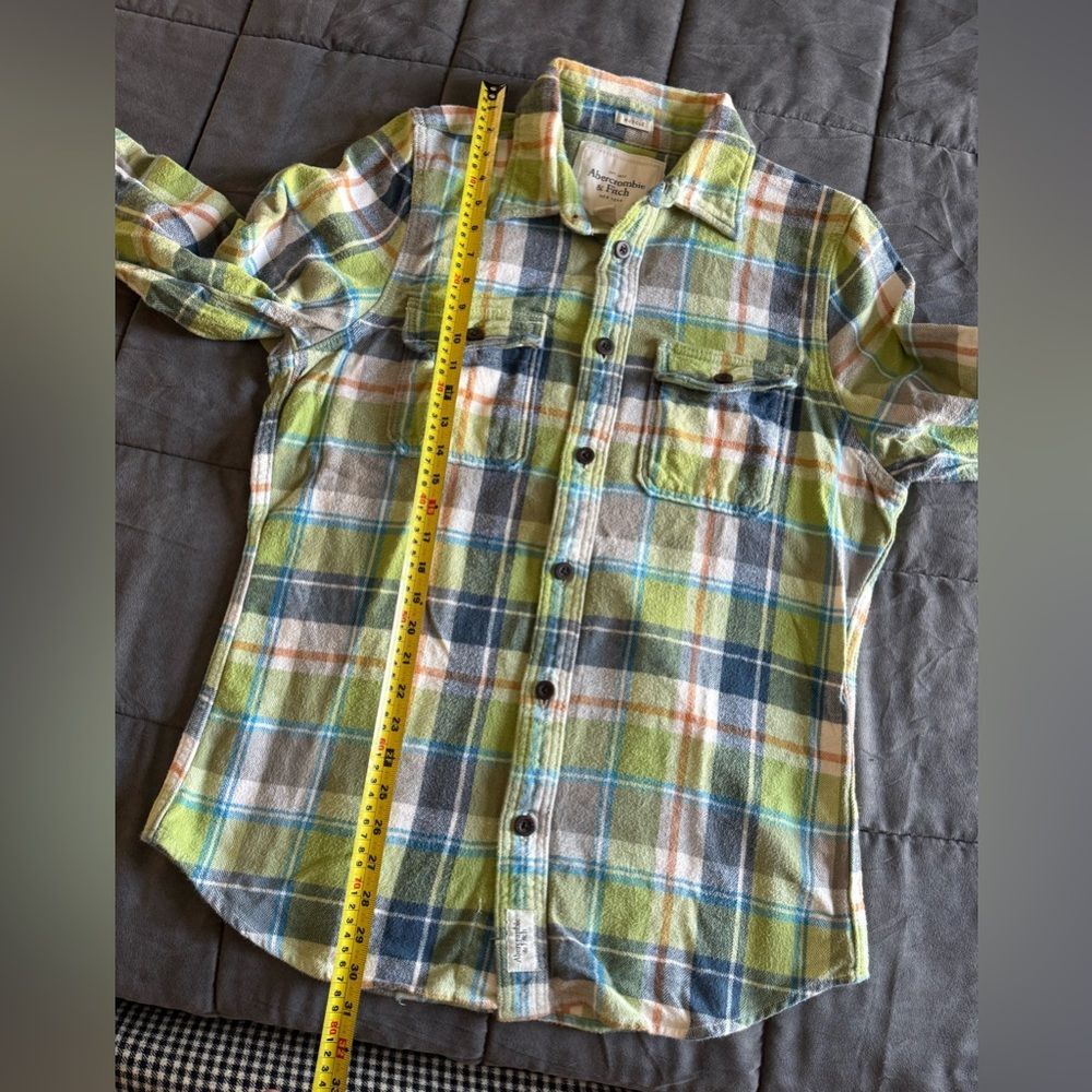 Abercrombie & Fitch Plaid Flannel Button-Up Shirt Heavy and Thick Y2K - Picture 7 of 8